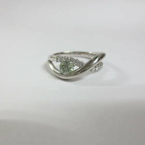 0 natural green diamond 0.323ct ring Pt950 platinum 950 purity fancy green Si up rare goods rare 