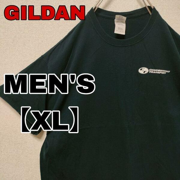 AA196【GILDAN】 デザイン プリント 半袖Tシャツ【XL】ブラック