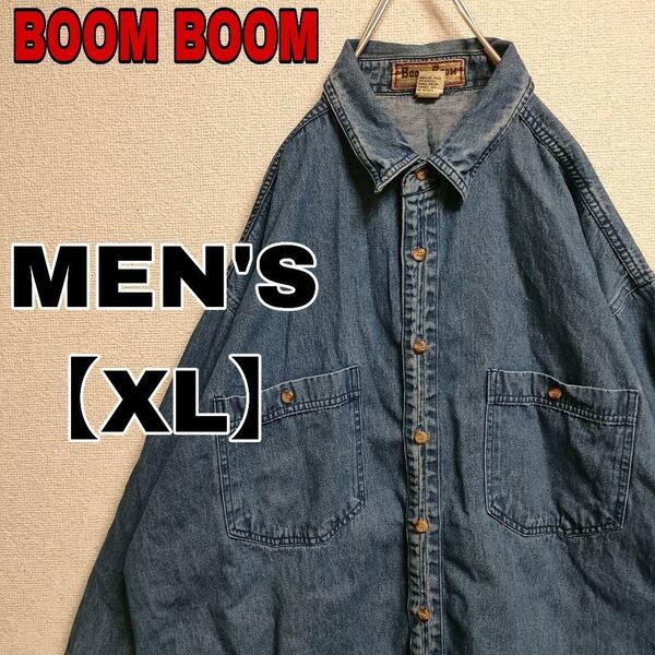 FF2【BOOM BOOM】シンプル デニムシャツ デニム【メンズXL】