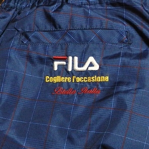 FILA biella Italia フィラ 裏地付き パンツ スポーツウェア ゴルフウェア トレーニング 紺 チェック柄 ビッグサイズ LL 美品の画像7