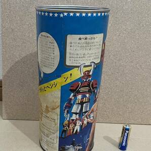 バトルフィーバーJ マンガチップス 空き缶 昭和当時物 昭和54年（1979）販売品 高さ約23cm 特撮 菓子 空缶の画像3