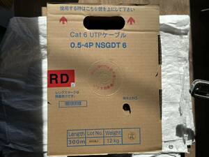 日本製線　Cat6 UTPケーブル　0.5-4P NSGDT 6(RD)残300m巻◇1箱　箱入り 新品未使用品