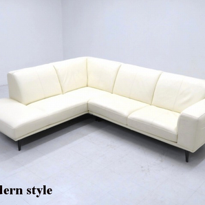 ★r6j865★展示品★IDC大塚家具★L/S 55★LS55★43万★総本革★レザー★カウチソファ★コーナー★セット★モダン★の画像1