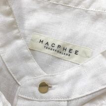 MACPHEE マカフィー トゥモローランド 長袖 バンドカラー シャツ ロング 金ボタン リネン100% 日本製 ゆったり ホワイト 春夏 36 _画像9