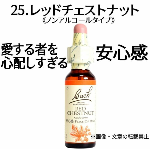 25.レッドチェストナット（10ml）グリセリンベース 　ノンアルコールフラワーエッセンス　Nelson Bach社 