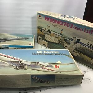 日東科学１／１００日航ＤＣ－８－６２初代鶴丸塗装プラモデルキット中古品