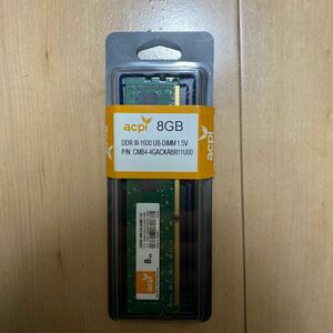 acpi デスクトップ PC用メモリ　PC增設 メモリ　8GB DDRIII-1600 UB-DIMM1.5V 台湾製　DDR3 メモリー　中古未開封