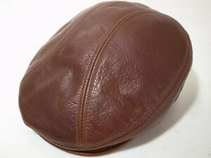 【送料無料 即決】New York HatニューヨークハットNewYorkHat USA製Vintage Leather 1900ビンテージ加工レザー革ハンチングBrandy新品L/XL