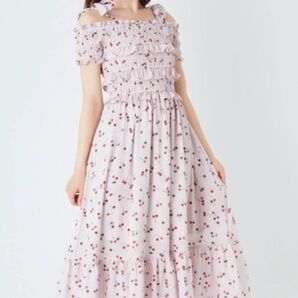 Ank Rouge CherryシャーリングロングOP ワンピース