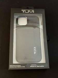 ☆美品　TUMI　iphon14　ケース　 TUHCP14SRCPK [iPhone 14用 TUMI-LEATHER HARD CASE WITH VERTICAL CARD SLOT- BLACK]