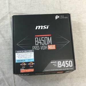 現状品 MSI マザーボード B450M PRO-VDH MAX Ryzen 5000シリーズ (AM4)対応 MicroATX [AMD B450 搭載] MB6295