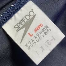 【美品】SPEEDO ハイカット 競泳水着 Lサイズ アクアブレード うろこ模様 マーキュライン 強光沢生地 スピード MIZUNO ミズノ 濃紺_画像9