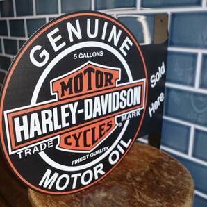新品 Harley Davidson ハーレー フランジサイン メタルサイン 看板 コーナー 世田谷ベース インテリア ビール カフェ バーの画像4
