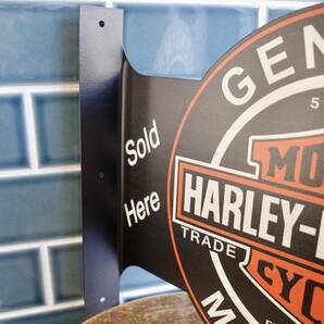 新品 Harley Davidson ハーレー フランジサイン メタルサイン 看板 コーナー 世田谷ベース インテリア ビール カフェ バーの画像2