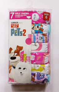 USA購入★★ 映画 ペット パンツ ショーツ 7枚 サイズ6 120 未使用品 ★★ The Secret Life of Pets Girls Panties