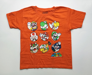 USA購入★★ スーパーマリオ Tシャツ オレンジ サイズS 120 未使用品 ★★ Super mario boys Tshirts