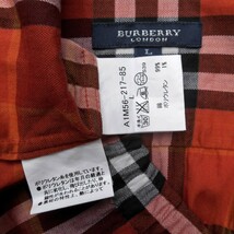 美品 正規 BURBERRY LONDON 長袖 コットンシャツ L 格子織柄 シャーリングデザイン 日本製 バーバリーロンドン 三陽商会 ノバチェック _画像8