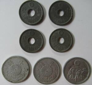 [ old coin ] 10 sen coin Showa era ×7 sheets / old money old through . commemorative coin Showa era 16 year Showa era 17 year Showa era 19 year Showa era 21 year circulation stop 