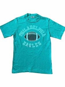 ●●vintage 80's us製 Hanes ヘインズ BEEFY オレンジタグ サイズS PHILADELPHIA EAGLES フィラデルフィアイーグルス 緑グリーン●●