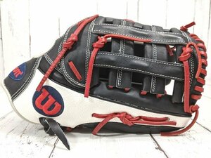 【8yt240】硬式、軟式兼用野球グローブ Wilson ウィルソン A2000 黒×白×赤 右投げ 外野手用◆y85