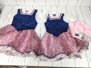 【10yt001】ダンス バレエ チュチュスカート衣装×2点 (紺ピンク) 村娘 町娘 看板娘◆P25