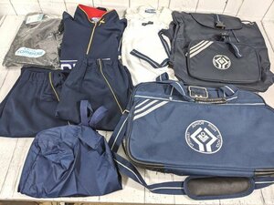 4og579/ clothes # Osaka city .. destruction junior high school # gym uniform * long sleeve jersey top and bottom set + cardigan gun + going to school bag [d63]