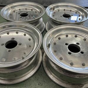 超希少 SSR MK-1 マーク1 5.5-13+19 4H PCD100 98改 13インチ ホイール 4本セット 加工済 キャリィ エブリィ ワゴンR アルト 軽カー 旧車の画像8