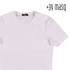 +39 masq（マスク） Uネック半袖Tシャツ T7004 ホワイト M 22770wh 【S22782】