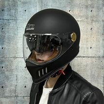 フルフェイスヘルメット 新品　ダブルシールド 内蔵サングラス ビンテージ バイク ジェットヘルメット　ORZ ４色選択可　サイズ：Ｌ_画像4