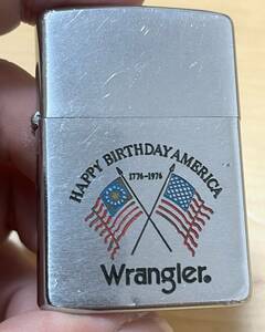 【この価格では出てきません】 Wrangler ラングラー 建国200周年記念柄ZIPPO 1975年製ビンテージ フル整備済　検）Levis Lee 