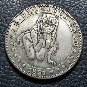 外国古銭 アメリカ 1881年 裸女　ONE DOLLAR イーグル　一円銀貨　大型銀貨 貿易銀 古銭 希少