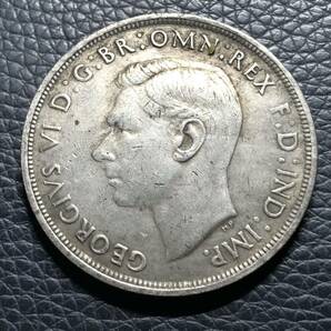 外国古銭 イギリス 1937年 3ペンス 銀貨 ジョージ6世 アンティーク 大型銀貨 の画像2