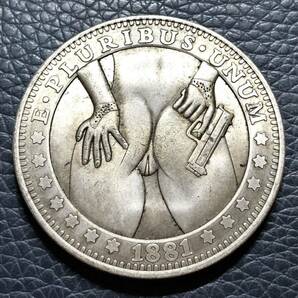 外国古銭 アメリカ 1881年 ONE DOLLAR イーグル 一円銀貨 大型銀貨 貿易銀 古銭 希少の画像1