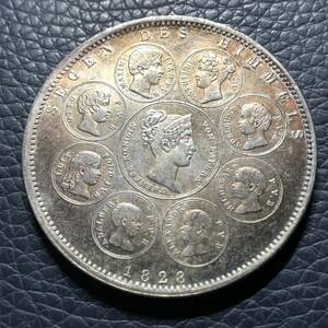 外国古銭 ドイツ　1828年　ルードヴィヒ1世　バイエルン王国の第2代国王　古銭 蔵　貿易銀　大型銀貨 