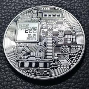 外国古銭 アメリカ 銀貨 ビットコイン bitcoin 仮想通貨 記念銀貨 大型銀貨 カプセル付きの画像2