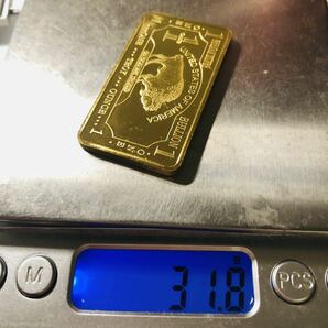 外国古銭 アメリカ 1ドル記念 1オンス ゴールドバー GOLD 大型金貨 古銭 カプセル付きの画像5