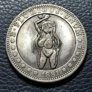 外国古銭 アメリカ 1881年 裸女 ONE DOLLAR イーグル 一円銀貨 大型銀貨 貿易銀 古銭 希少の画像1