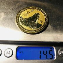 外国古銭　中国　猿の年　丙申 十二支記念金貨 大型金貨 カプセル付き_画像5