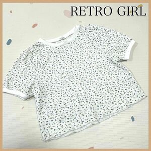 【RETROGIRL】 レトロガール 半袖シャツF ホワイト 白 トップス 花柄