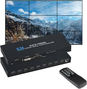 送料無料★3x3 HDMI ビデオウォールコントローラー 4K x 2K HDディスプレイ 3x3/ 1x1/ 1x2/ 1x3/ 1x4/ 2x2/ 2x3/ 2x4/ 2x1/ 3x1/ 4x1/他