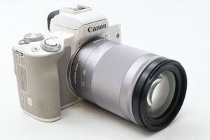 ★☆全額返金保証！最速発送！【Canon EOS Kiss M 18-150mm 高倍率ズームキット ホワイト 動作確認済】★☆（202403-29747-kaitori）