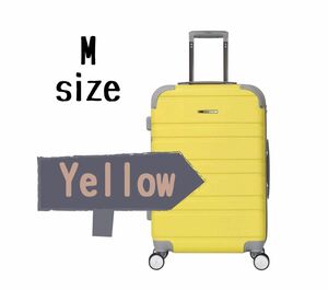 キャリーケース　 スーツケース　Mサイズ　イエロー　ダイヤルロック　TSAロック　拡張機能　8輪　パステルカラー