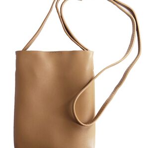 【長さ調節可能】 スマホポーチ レディース スマホポシェット スマホショルダー メンズ シンプル (ベージュ)