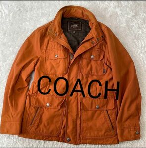 最終お値下げ!!!COACH コーチ ジップアップジャケット コート オレンジ サイズS/P日本サイズM/L相当