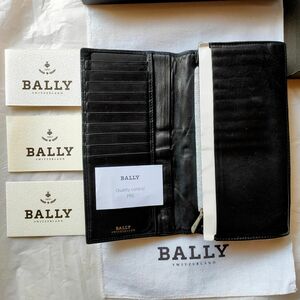 【送料無料】BALLY　バリー 長財布 ブラック レザーウォレット 本革 カジュアル財布