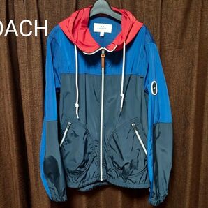 価格相談可!!!【送料無料】美品 コーチ COACH メンズ パーカー ナイロンジャケット 実寸Mサイズ相当 カジュアル