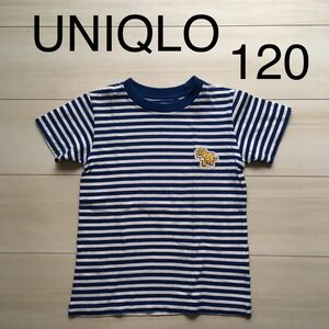 UNIQLO ユニクロ　Tシャツ　120 マイクラ ボーダー 半袖Tシャツ カットソー