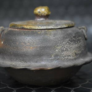 うぶ品 時代物 在銘 備前焼 茶釜形手造宝瓶 急須 煎茶道具 古美術品の画像4