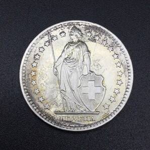 【6327①】スイス 銀貨 1964年 2フラン 重量約10ｇ コイン メダル 外国銭 硬貨 貨幣の画像1