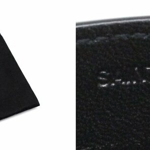 9万新品◆SAINT LAURENT 黒 ナッパレザー エンボス加工ロゴネックストラップ付きスライド型カードケース【サンローラン】1円の画像9